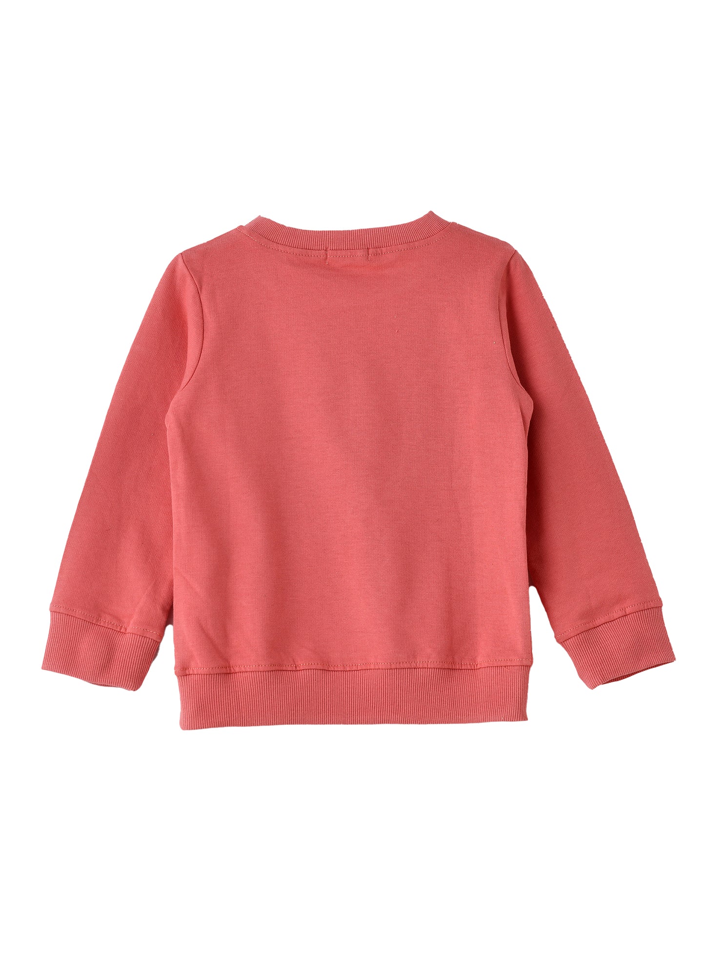 Jelliene Girls Sweatshirt Cozy Friends Print - Coral