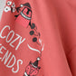 Jelliene Girls Sweatshirt Cozy Friends Print - Coral