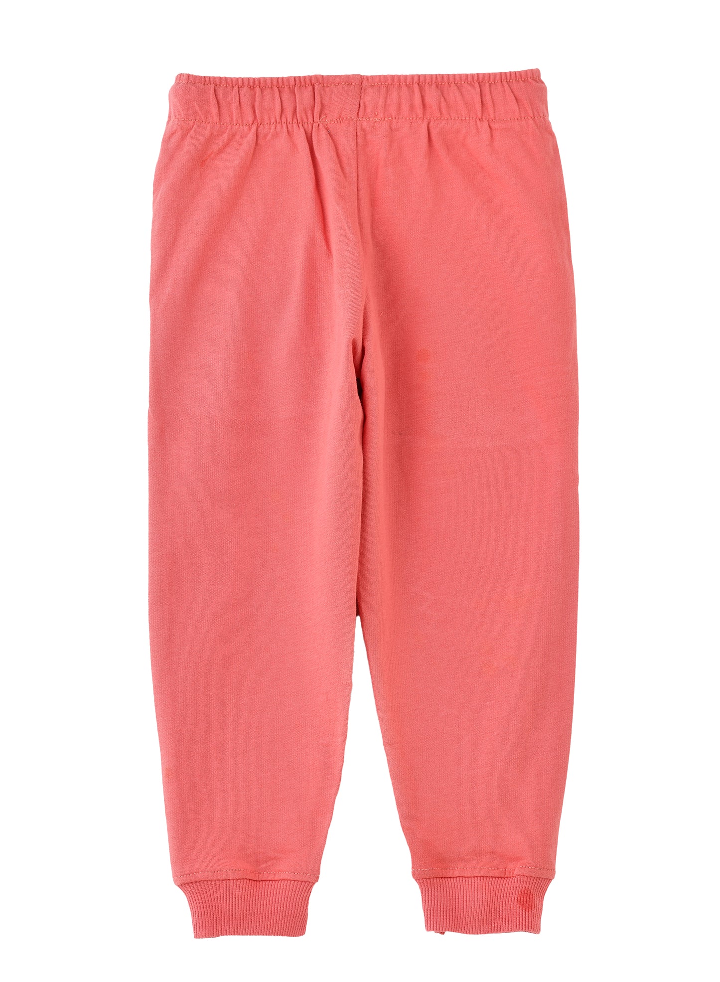 Jelliene Girls Jogger With Floral Motif - Coral