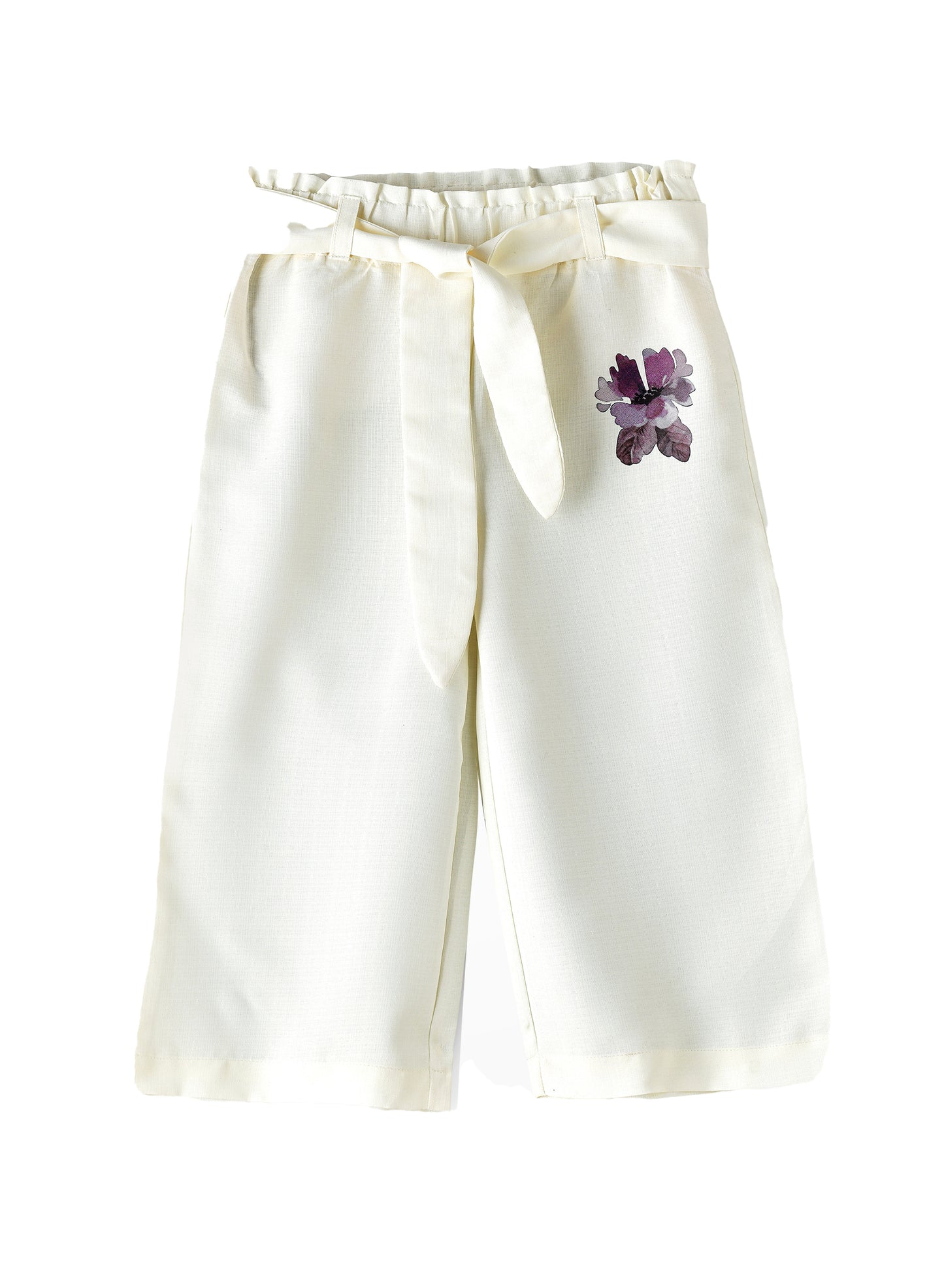 Jelliene Girls Floral Embellished Culottes - White