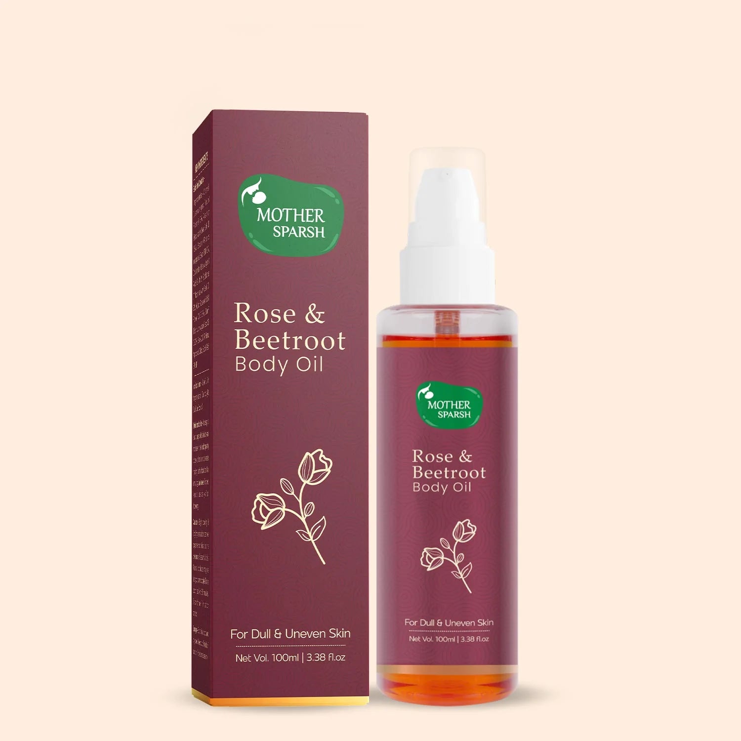 Mother Sparsh Rose & Beetroot Body Oil - 100ml - Laadlee