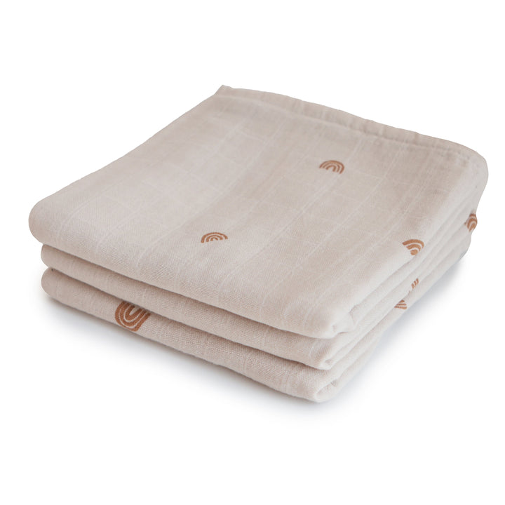 Mushie Muslin Cloth 3-pack - Rainbow - Laadlee