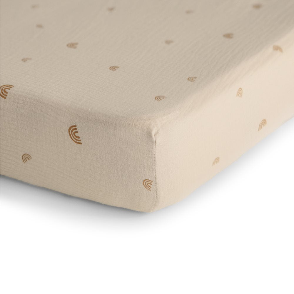 Mushie Crib Sheet Small Rainbow - Laadlee