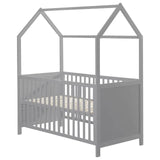 Roba Convertible Wooden House Baby Cot Bed To Junior Bed - Taupe