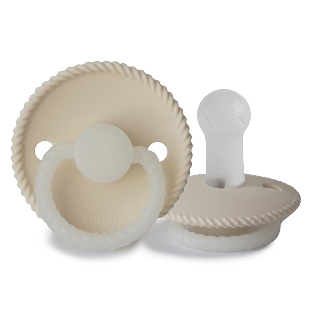 Frigg Rope Silicone Baby Pacifier 6M-18M, 1Pack, Cream Night - Size 2 - Laadlee
