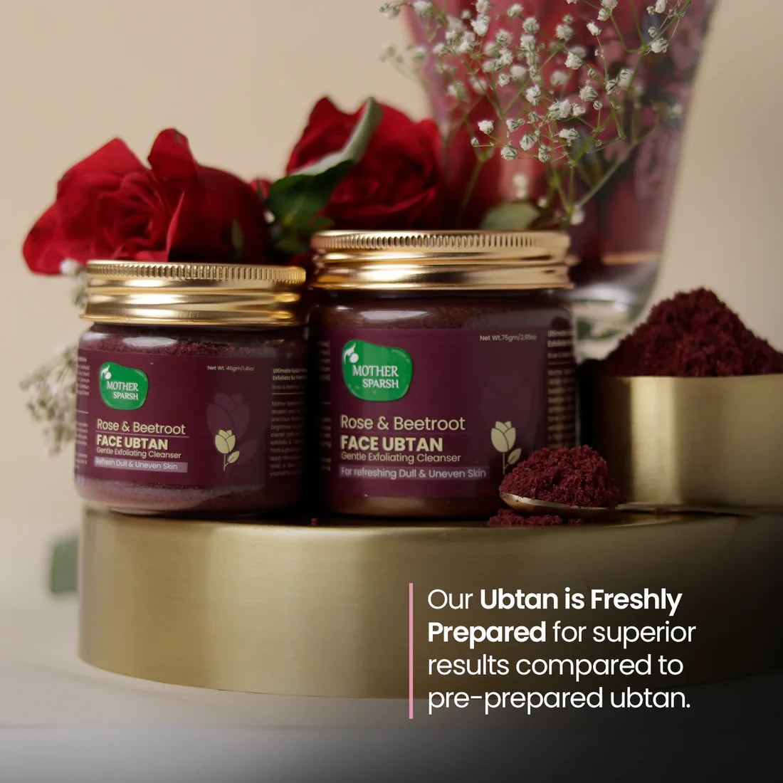 Mother Sparsh Rose & Beetroot Face Ubtan - 40gm - Laadlee