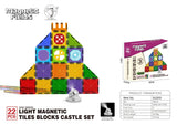 Magnetic Fields Light Up Magnetic Tiles Blocks Castle Set - 22 Pcs