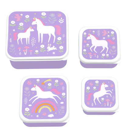 A Little Lovely Company Lunch & Snack Box Set - Unicorn Dreams