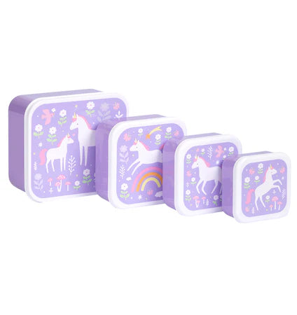 A Little Lovely Company Lunch & Snack Box Set - Unicorn Dreams