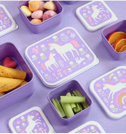 A Little Lovely Company Lunch & Snack Box Set - Unicorn Dreams