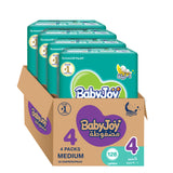 BabyJoy Compressed Diamond Pad Diaper, Value Pack Large Size 4, 10 - 18Kg - 128Pcs