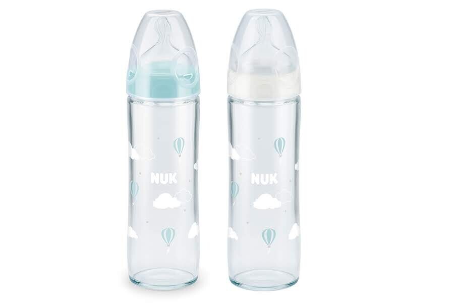 Nuk New Classic Glass Baby Bottle With Teat - 240ml