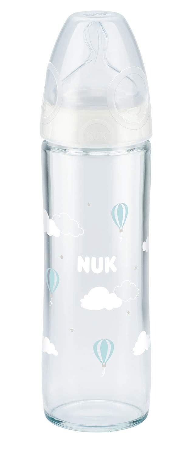 Nuk New Classic Glass Baby Bottle With Teat - 240ml