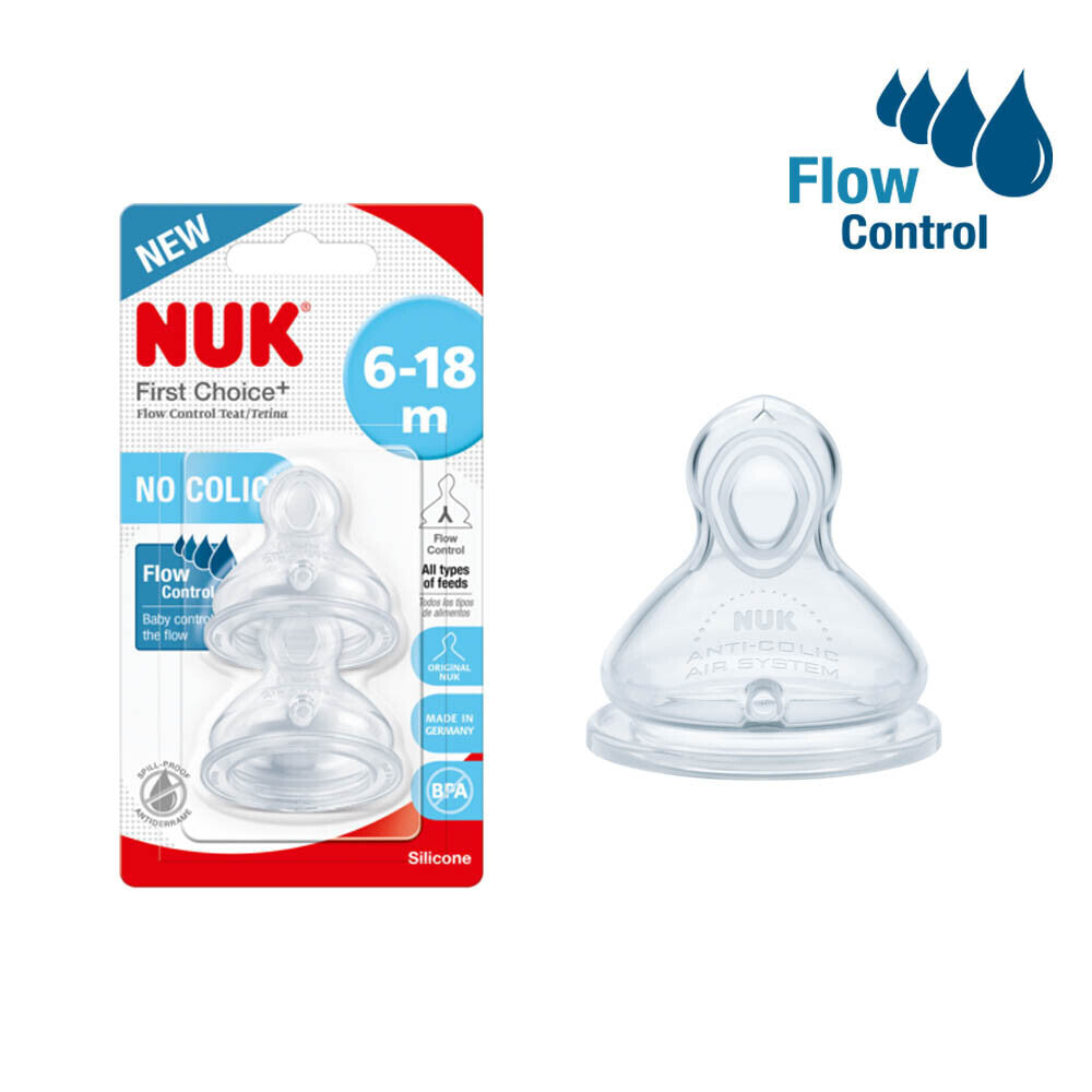 Nuk First Choice Plus Flow Control Teat - Pack of 2