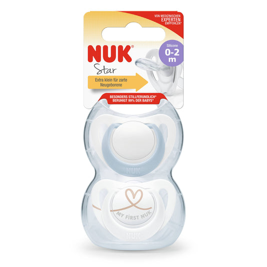 Nuk Star Silicone Soother 0M-2M - Pack of 2