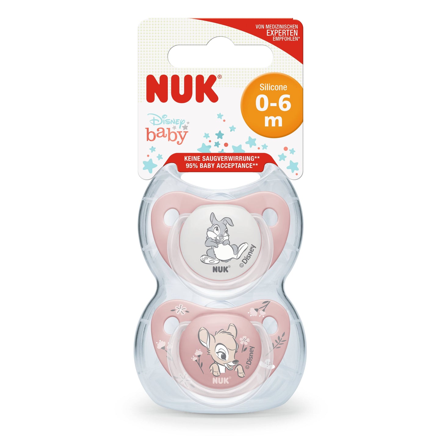 Nuk Trendline Silicone Soother Disney Bambi 0M-6M - Pack of 2