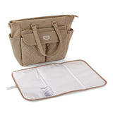 Sunveno Corduroy Diaper Bag with Changing Mat and Stroller Straps - Beige Khaki