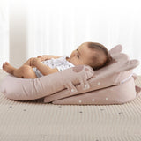 Sunveno Portable Baby Anti - spill Milk U Shape Pillow w/10° & 15° Slope Pad - Bear Pink