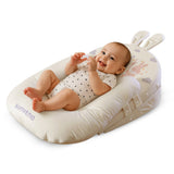 Sunveno Portable Baby Anti - Spill Milk U Shape Pillow With 10° & 15° Slope Pad - Rabbit White