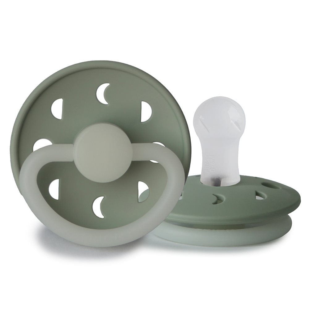 Frigg Moon Phase Silicone Baby Pacifier 0-6M, 1Pack, Sage Night - Size 1 - Laadlee