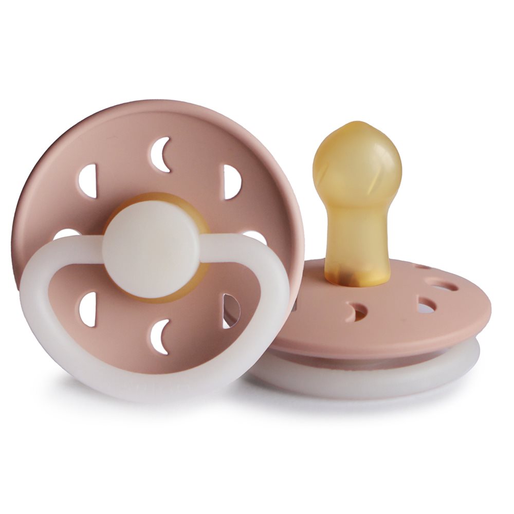 Frigg Moon Phase Latex Baby Pacifier 0-6M, 1Pack, Blush Night - Size 1 - Laadlee