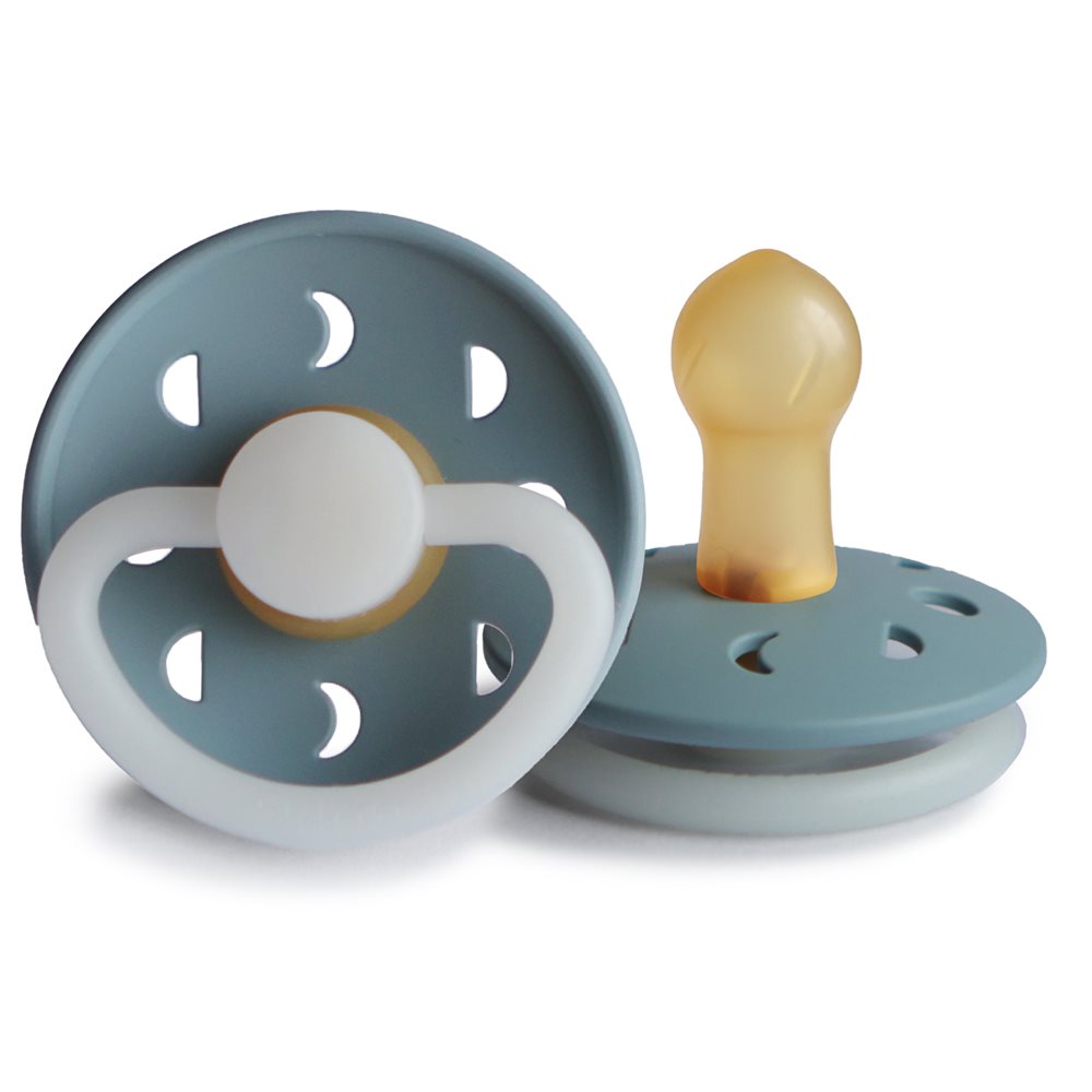 Frigg Moon Phase Latex Baby Pacifier 0-6M, 1Pack, Stone Blue Night - Size 1 - Laadlee