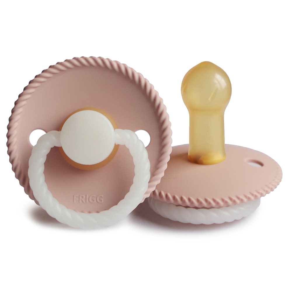 Frigg Rope Latex Baby Pacifier 6M-18M, 1Pack, Blush Night - Size 2 - Laadlee