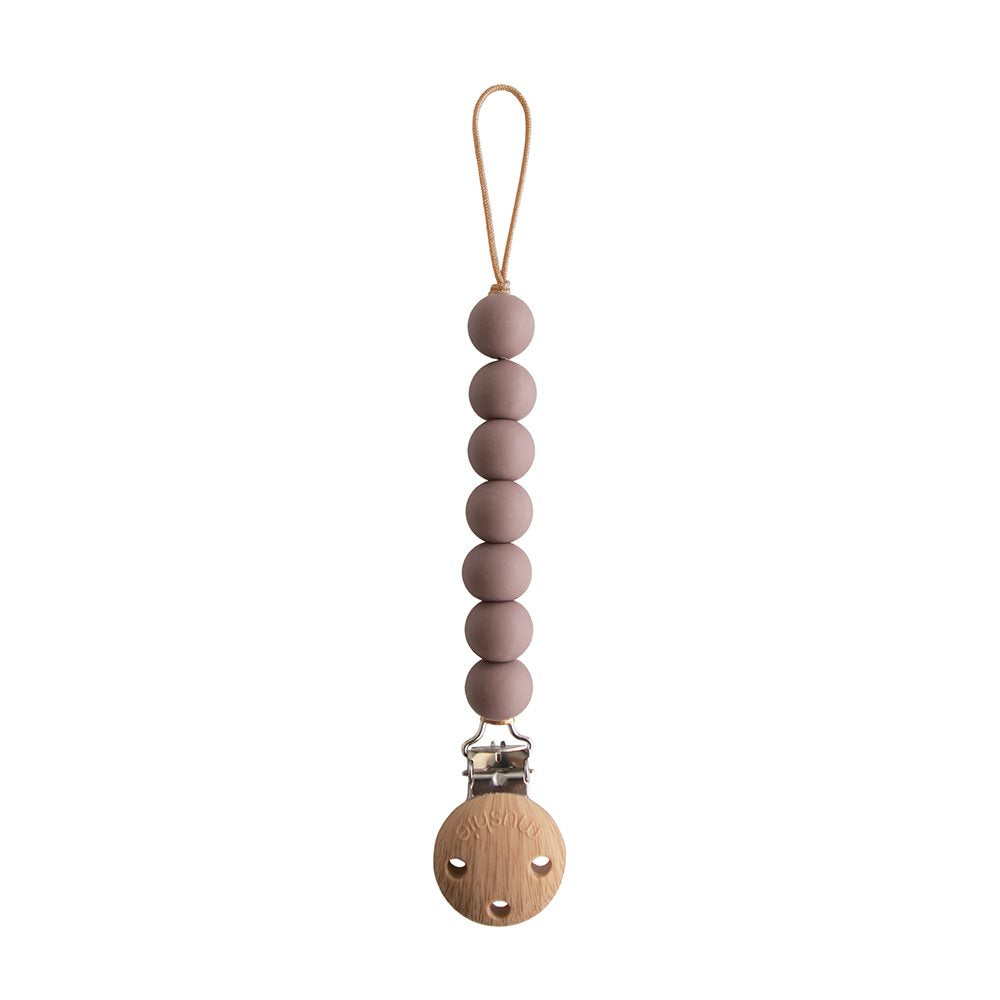 Mushie Pacifier Clips Halo Ash - Laadlee