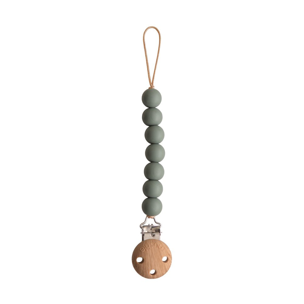 Mushie Pacifier Clips Halo Dried Thyme - Laadlee