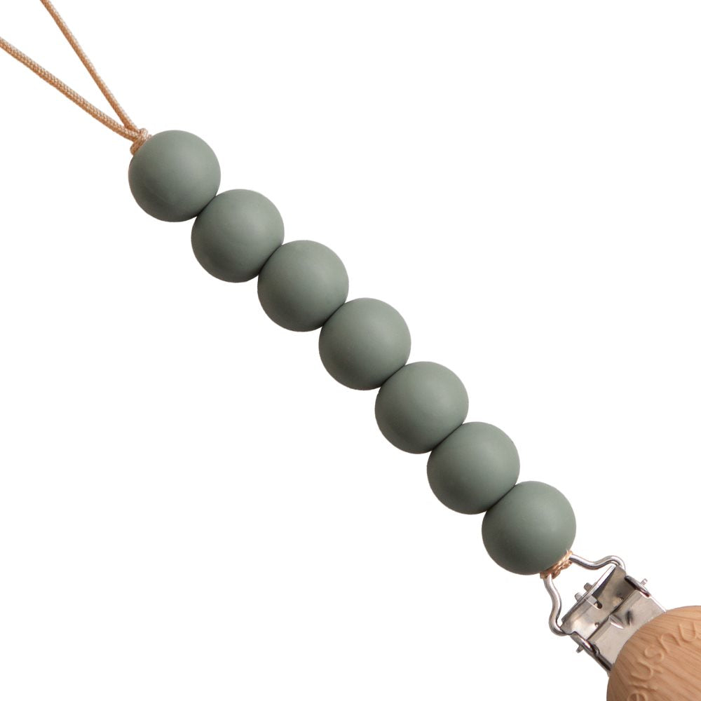 Mushie Pacifier Clips Halo Dried Thyme - Laadlee