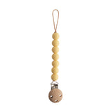 Mushie Pacifier Clips Halo Muted Yellow - Laadlee