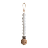 Mushie Pacifier Clips Halo White - Laadlee