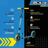 Spartan Blaze 200mm Scooter - Blue