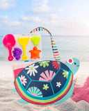 Stephen Joseph Beach Tote With Sand Toy Play Set - Turtle