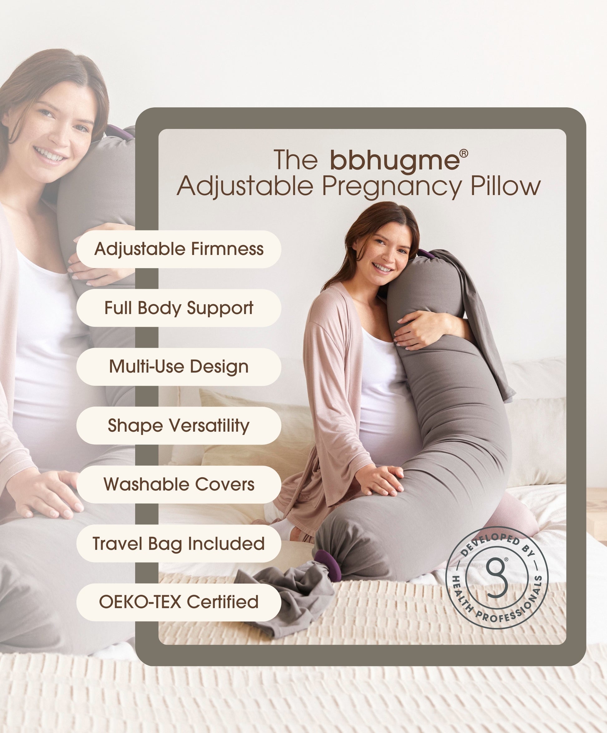 bbhugme - Pregnancy Pillow - Stone - Laadlee