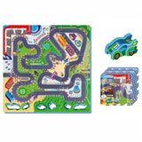 Sunta Racing Track With Diy Car Puzzle Mat - 9Pcs
