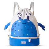 Sunveno 3D Sling School/  Swimming Bag With Shoe Compartment 16Inch - Blue