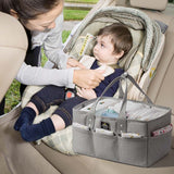 Sunveno Diaper Bag with USB And Diaper Caddy - Grey