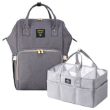 Sunveno Diaper Bag with USB And Diaper Caddy - Grey