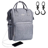Sunveno Diaper Bag With Stroller Hooks - Nova Grey