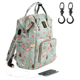 Sunveno Dream Sky Diaper Bag with USB And Stroller Hooks - Green