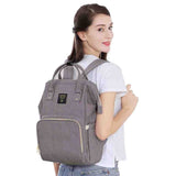 Sunveno Diaper Bag with USB And Stroller Hooks - Grey
