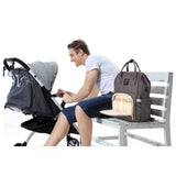 Sunveno Diaper Bag with USB And Stroller Hooks - Grey
