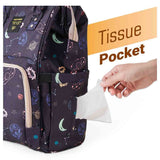 Sunveno Dream Galaxy Diaper Bag with USB Charging Port and Changing Mat - Blue