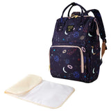Sunveno Dream Galaxy Diaper Bag with USB Charging Port and Changing Mat - Blue