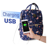 Sunveno Dream Sky Diaper Bag with USB Charging Port and Changing Mat - Blue