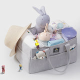 Sunveno Diaper Caddy With 50Pcs Blue Changing Mats - Grey