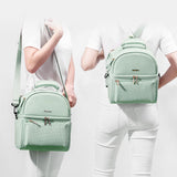 Sunveno Insulated Lunch Bag With Thermo Box & 4 Pcs Shark Ice Pack Set - Green