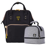 Sunveno Mamma Diaper Bag And Breast Pump Bottle Bag Set - Black
