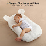 Sunveno Portable Baby Anti-spill Milk U Shape Pillow With 10 & 15 Degree Slope Pad